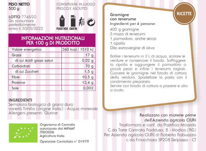 Pâtes de Timilia (Gramigne) - 500 g. - Image 2